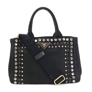Prada Canapa Canvas Shoulder Bag Black